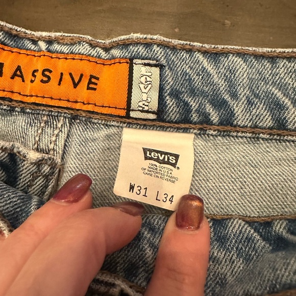 Women's Distressed Denim Shorts - Blue by Silver Tab - Picture 4 of 10